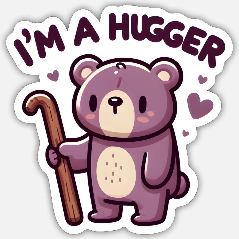 Huggen Bär Ich bin ein Umarmer Sticker Größe S (10 x 10 cm)