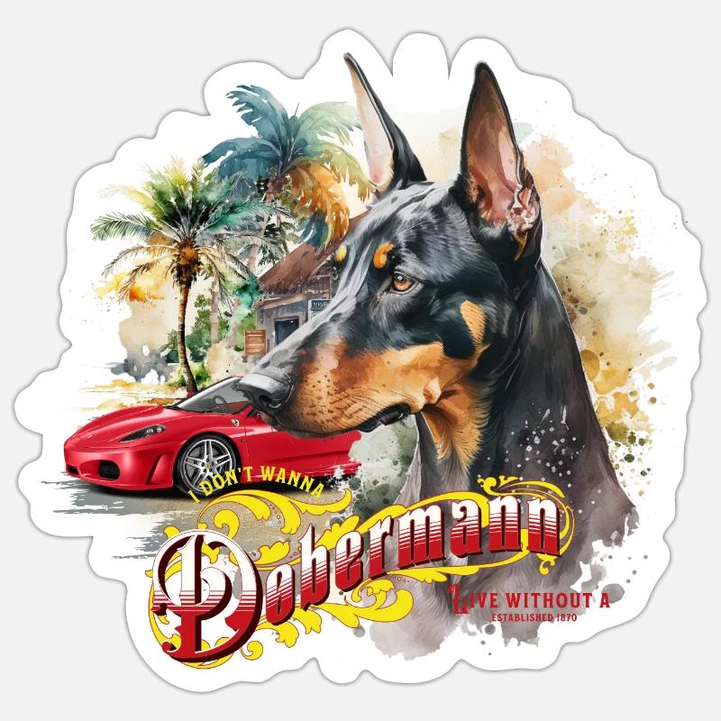 Dobermann Sticker Größe S (10 x 10 cm)