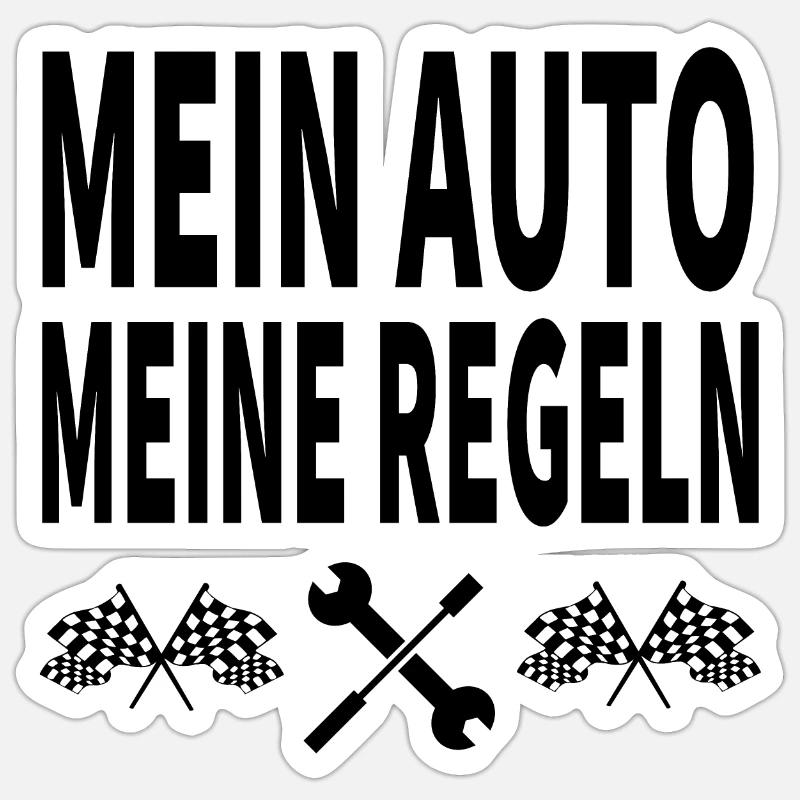 Auto - Sticker Größe S (10 x 10 cm) - Mattweiß