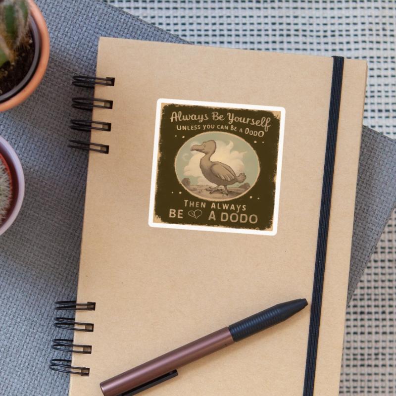 Sei Du selbst oder sei ein Dodo Vintage Design Sticker Größe S (10 x 10 cm)