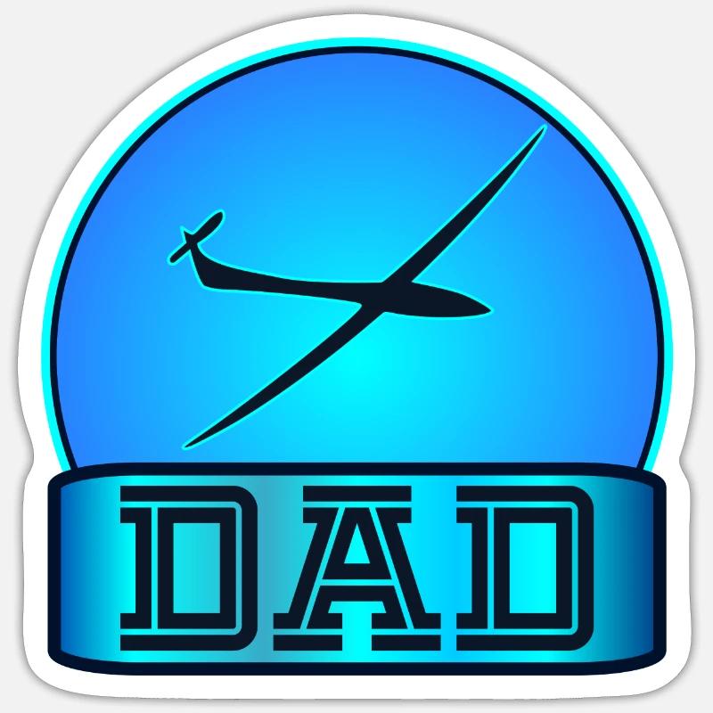 Glider Dad - Sticker size S (10 x 10 cm) - white matte