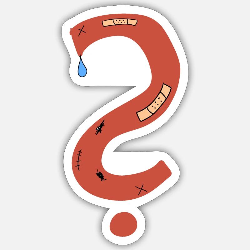 Question mark scars sad plaster Sticker size S (10 x 10 cm)