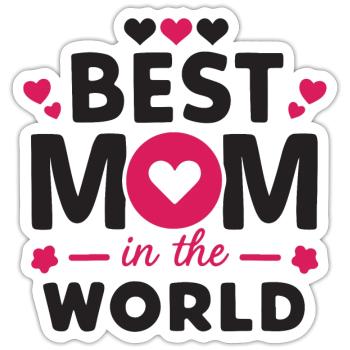 Beste Mama der Welt - Sticker Größe S (10 x 10 cm) - Mattweiß - Vorne