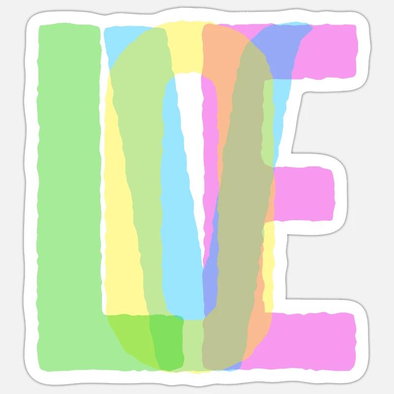 Amour - Sticker taille S (10 x 10 cm) - blanc mat