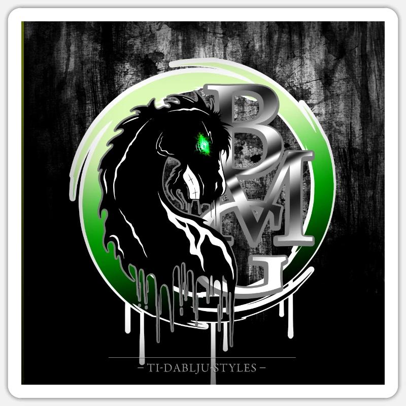 BMG -square - Sticker size S (10 x 10 cm) - white matte