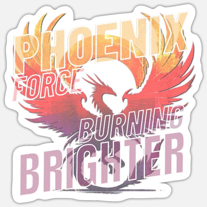 Phoenix Force erstrahlt heller - Sticker Größe S (10 x 10 cm) - Mattweiß