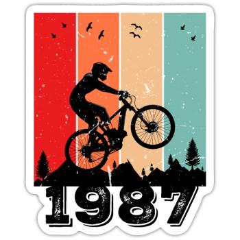 Millésime 1987 - Sticker taille S (10 x 10 cm) - blanc mat - Devant