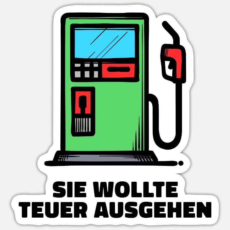 Pompe à carburant de déclaration d’essence de station-service de ravitaillement Sticker taille S (10 x 10 cm)