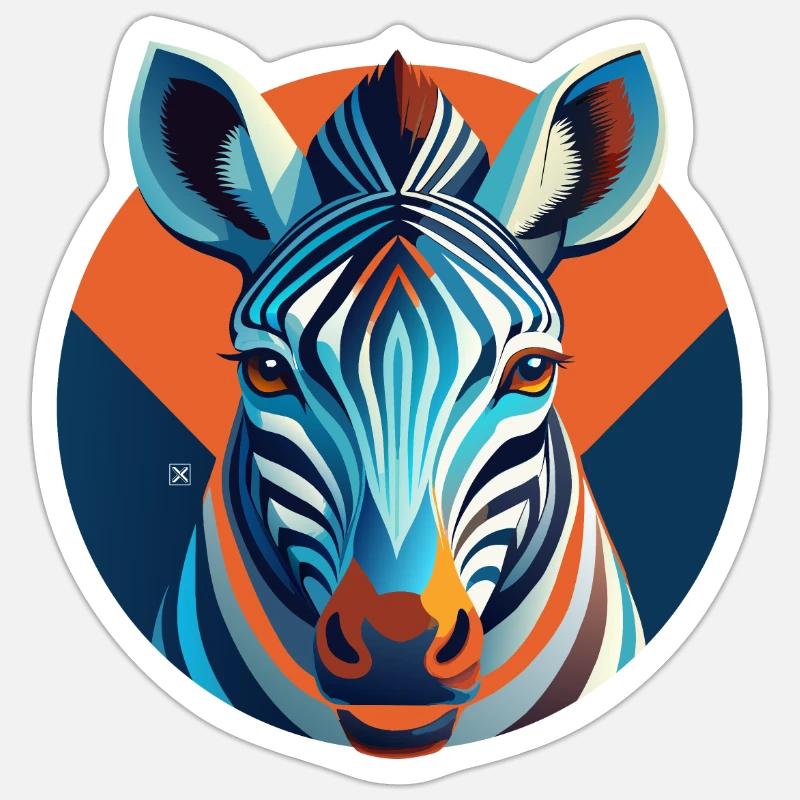 Zebra - Sticker size S (10 x 10 cm) - white matte