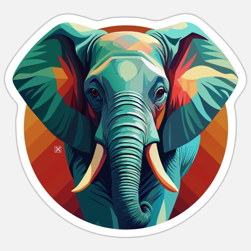 Elephant - Sticker size S (10 x 10 cm) - white matte