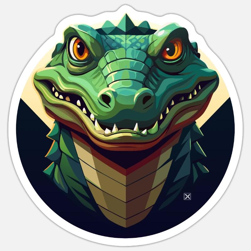 Crocodile - Sticker taille S (10 x 10 cm) - blanc mat