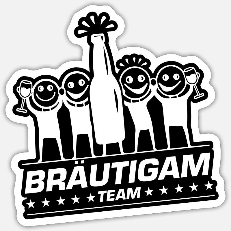Team Bräutigam Polterhochzeit Sticker Größe S (10 x 10 cm)