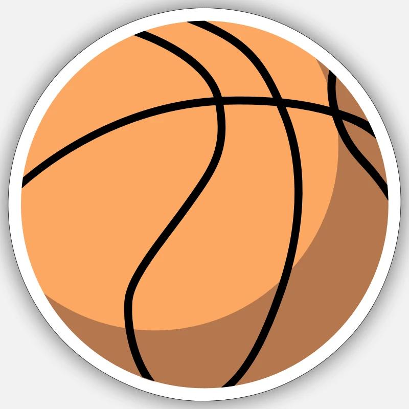 Basket-ball - Sticker taille S (10 x 10 cm) - blanc mat