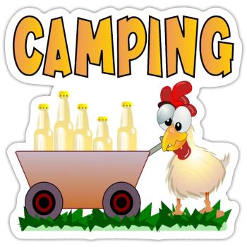 CAMPING GETRÄNKE - Sticker Größe S (10 x 10 cm) - Mattweiß - Vorne