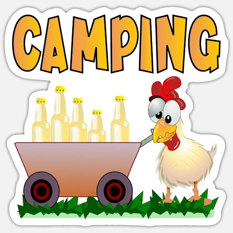 CAMPING DRINKS - Sticker size S (10 x 10 cm) - white matte