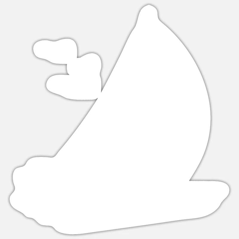 Voilier de régate rapide dans la houle - Sticker taille S (10 x 10 cm) - blanc mat