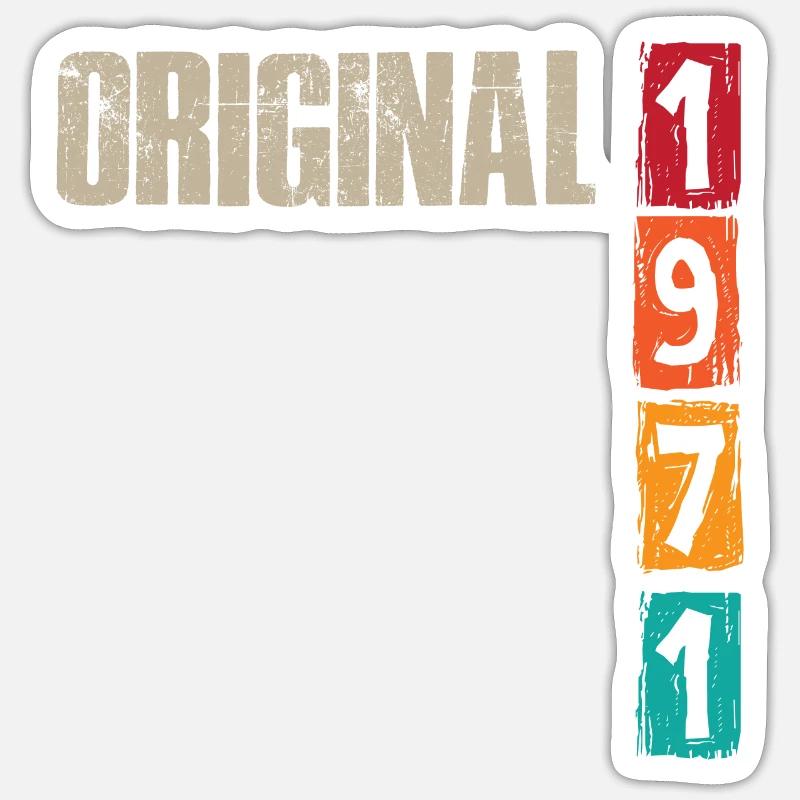 Millésime 1971 - Sticker taille S (10 x 10 cm) - blanc mat