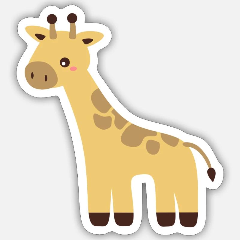 Giraffe - Sticker Größe S (10 x 10 cm) - Mattweiß