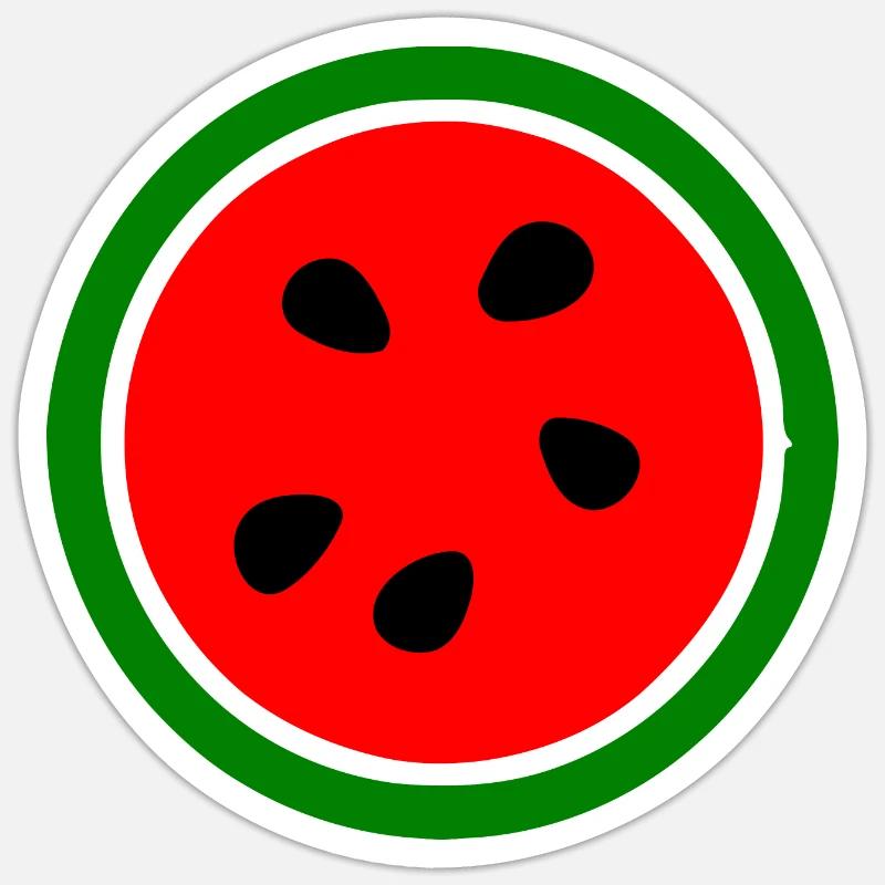Melon pastèque - Sticker taille S (10 x 10 cm) - blanc mat