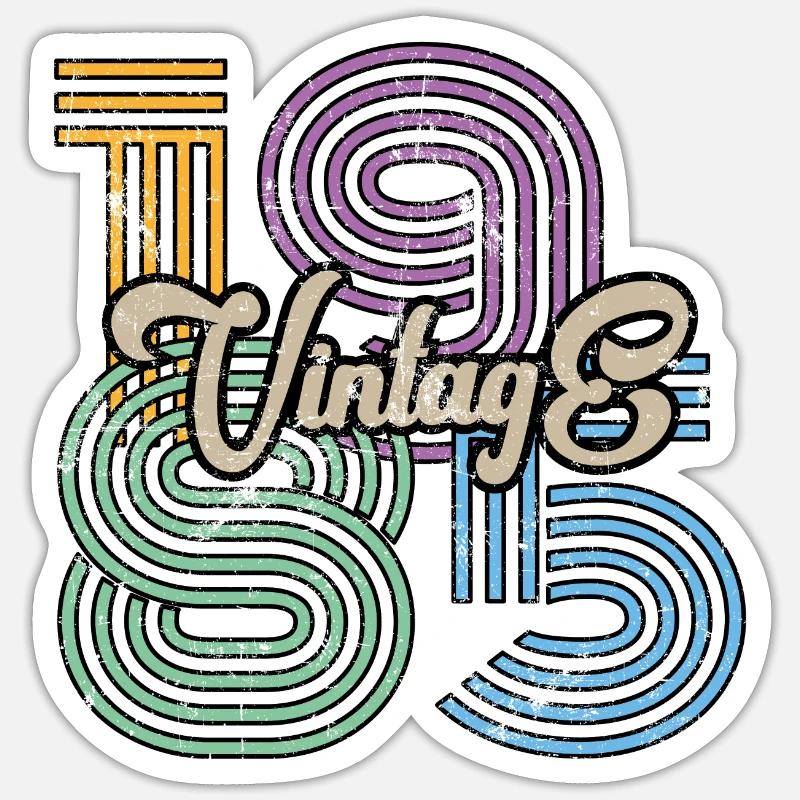 Millésime 1985 - Sticker taille S (10 x 10 cm) - blanc mat