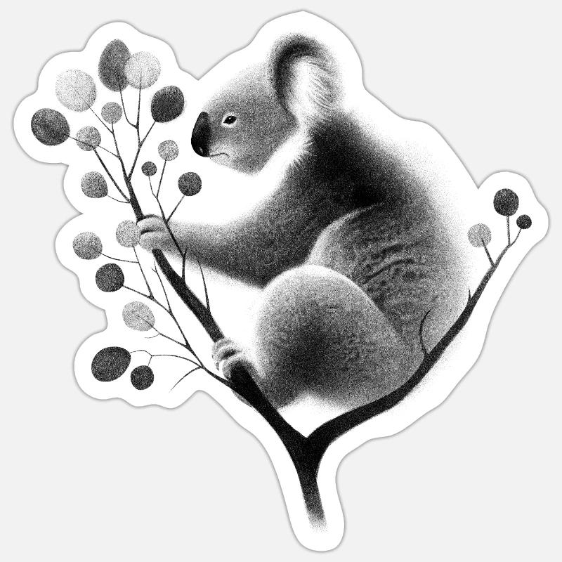 Koala - Sticker taille S (10 x 10 cm) - blanc mat