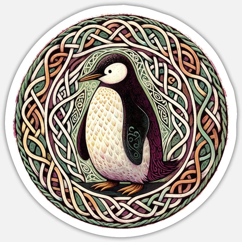 Celtic Penguin Sticker size S (10 x 10 cm)