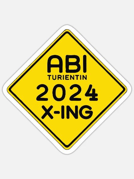 Abi 2024 Abitur Abiturientin Abiparty Feier - Sticker Größe S (10 x 10 cm) - Mattweiß