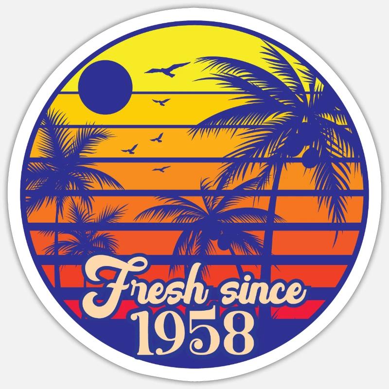 Millésime 1958 - Sticker taille S (10 x 10 cm) - blanc mat