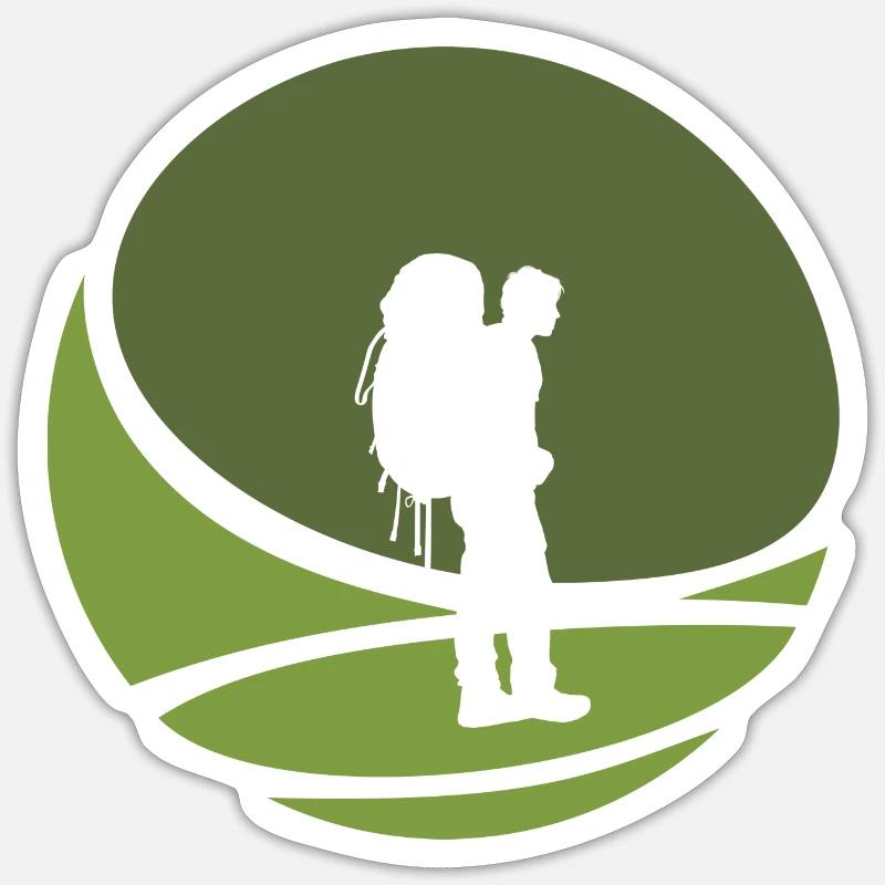 Wandern Backpacker Wanderer Sticker Größe S (10 x 10 cm)