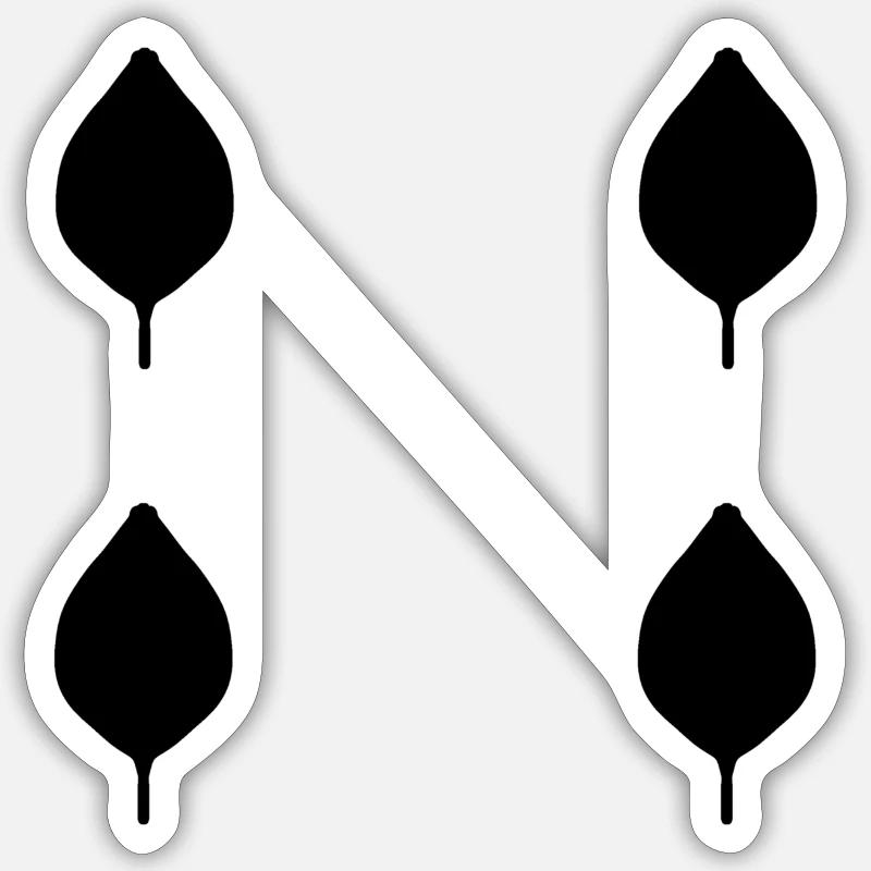 four leaves leaf nature pattern Sticker size S (10 x 10 cm)