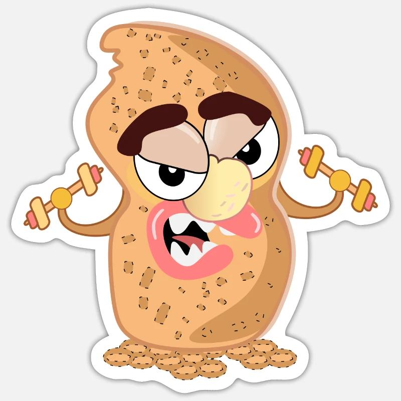 MUSCULATION BICEPS CACAHUÈTES - Sticker taille S (10 x 10 cm) - blanc mat