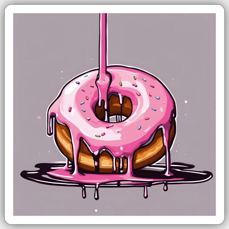 Donut 1 - Sticker Größe S (10 x 10 cm) - Mattweiß