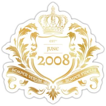 16ème anniversaire "Semper Verum - Créé 06/2008 - Sticker taille S (10 x 10 cm) - blanc mat - Devant