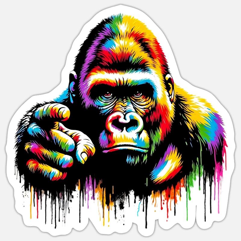 Gorille Sticker taille S (10 x 10 cm)