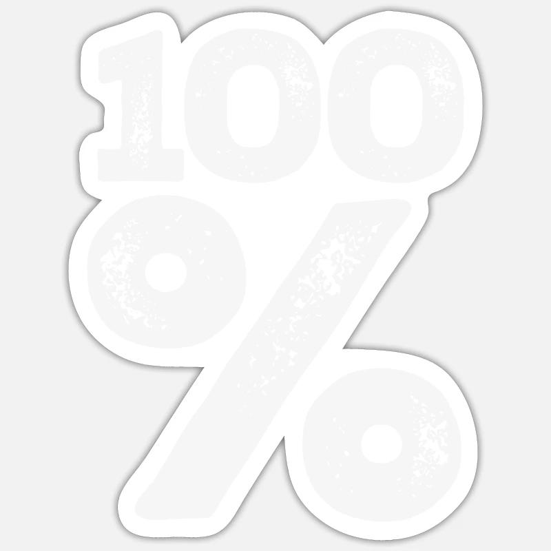 100% - Sticker taille S (10 x 10 cm) - blanc mat