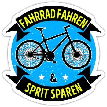 Fahrrad Tanken Statement Elektrische Energie - Sticker Größe S (10 x 10 cm) - Mattweiß - Vorne