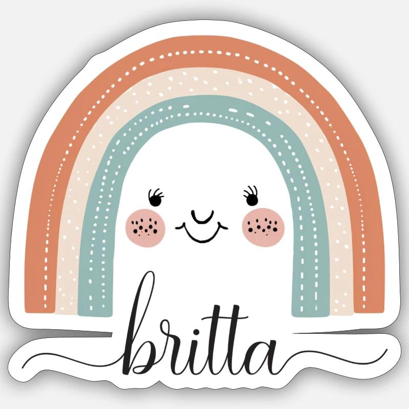 Britta! Rainbow, customizable Sticker size S (10 x 10 cm)