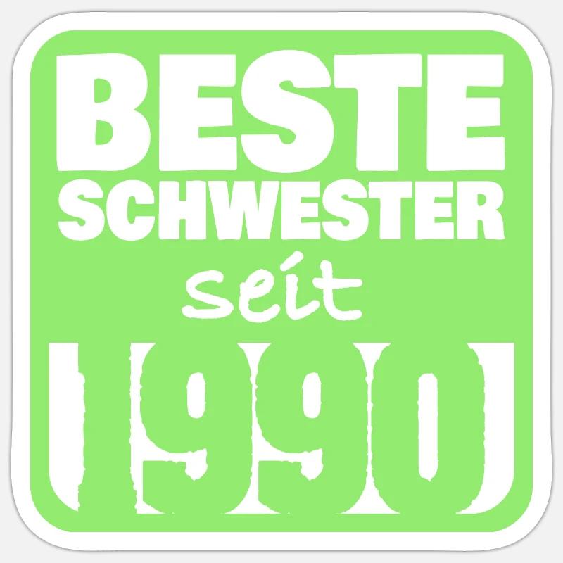 1990 - Sticker Größe S (10 x 10 cm) - Mattweiß