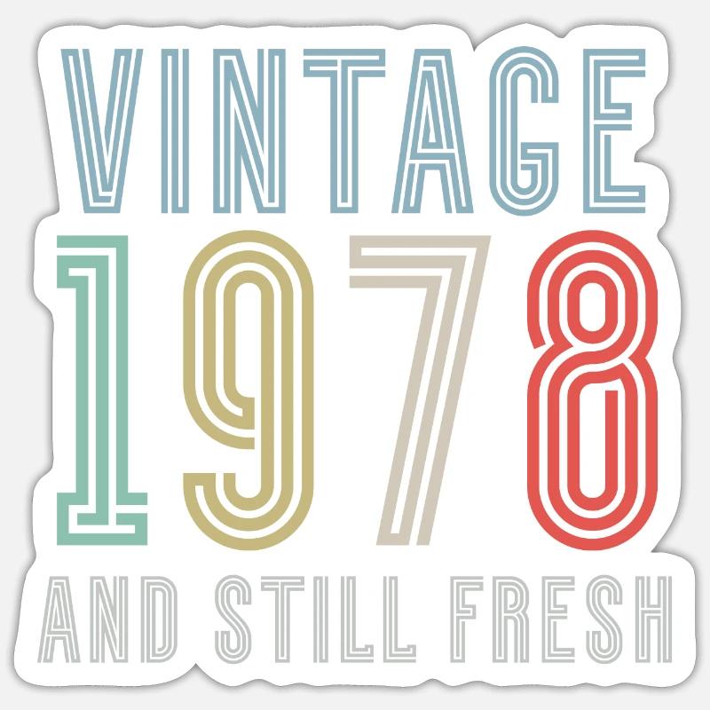 Millésime 1978 - Sticker taille S (10 x 10 cm) - blanc mat
