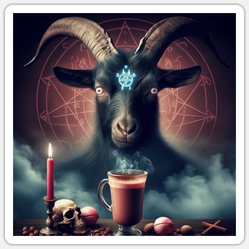 Invoquer Satan - Sticker taille S (10 x 10 cm) - blanc mat