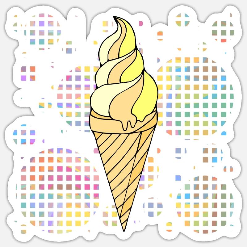 Glace - Sticker taille S (10 x 10 cm) - blanc mat