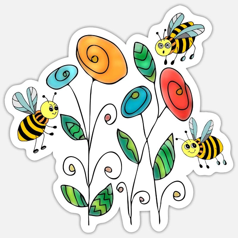 Insects - Sticker size S (10 x 10 cm) - white matte