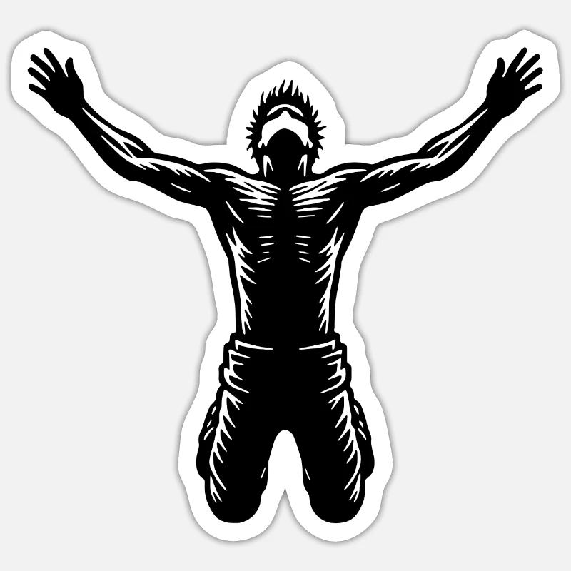 Springender Mann Sticker Größe S (10 x 10 cm)