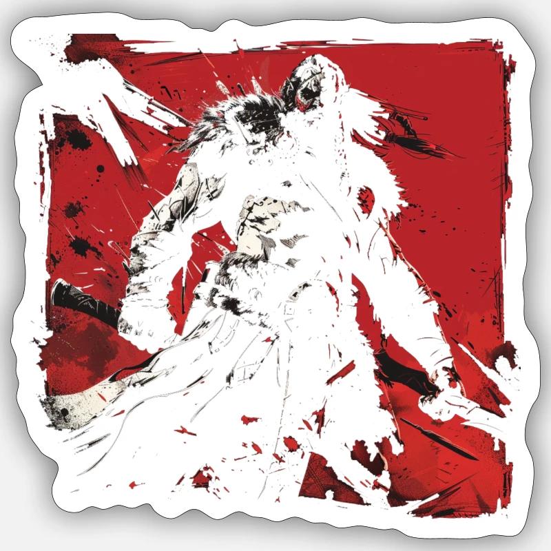 Horde barbare - Sticker taille S (10 x 10 cm) - blanc mat