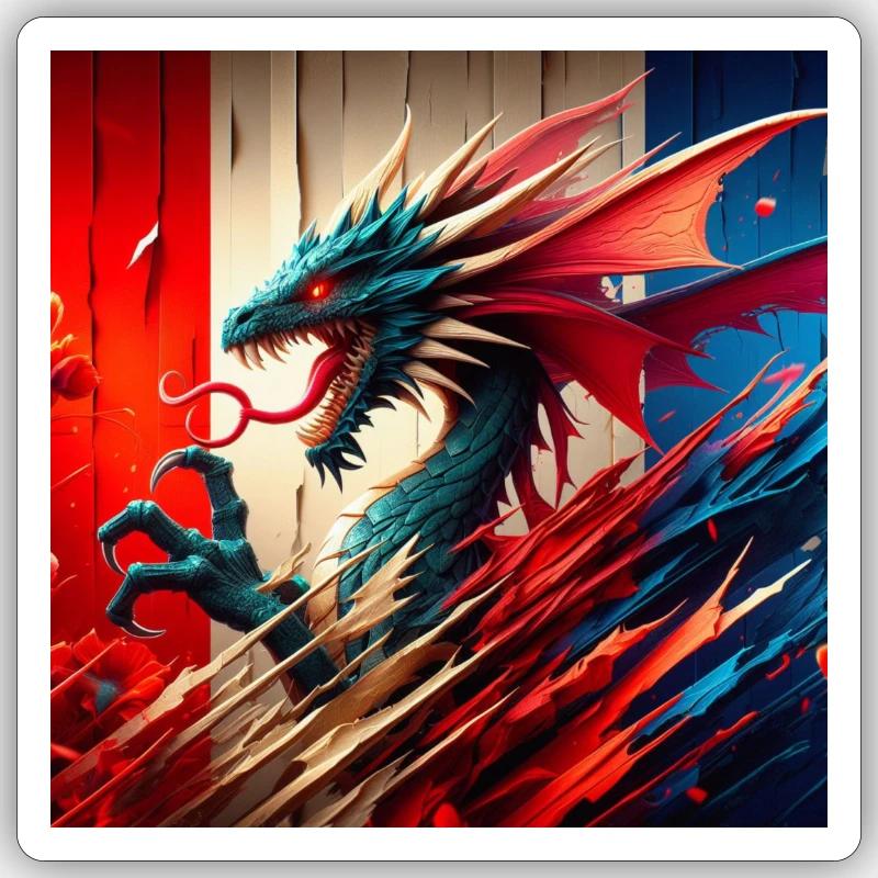 Dragon Fire! - Sticker size S (10 x 10 cm) - white matte