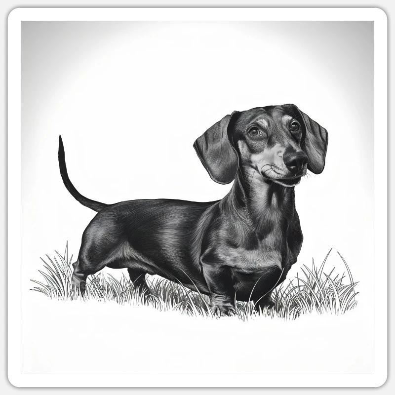 Dackel - eigensinnig wie sein Herrchen Sticker Größe S (10 x 10 cm)