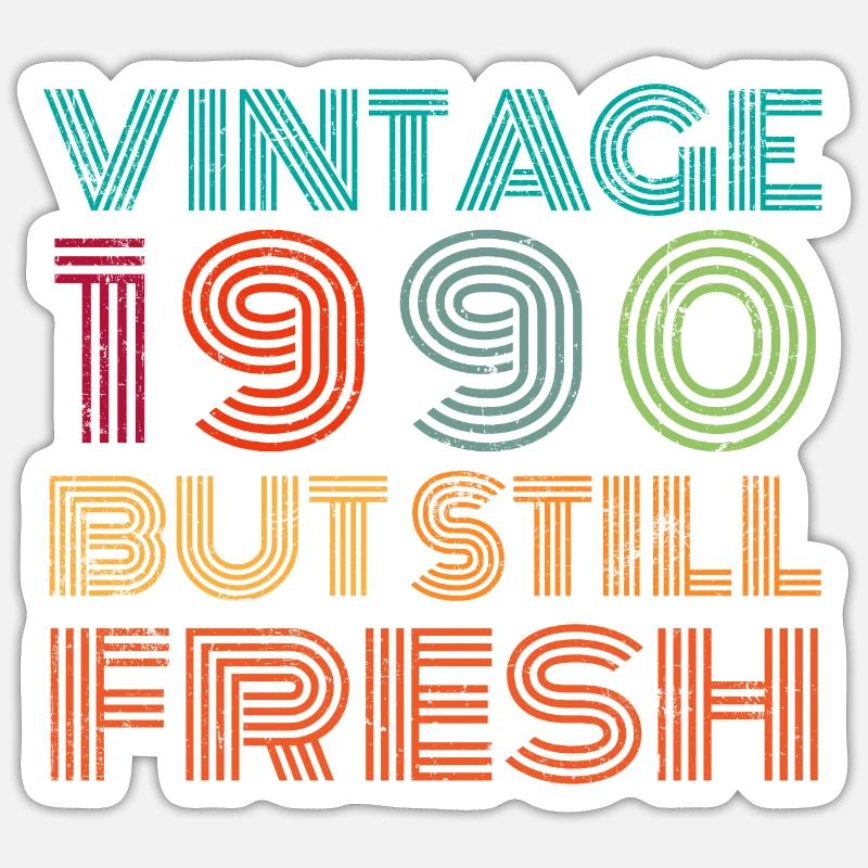 Millésime 1990 - Sticker taille S (10 x 10 cm) - blanc mat