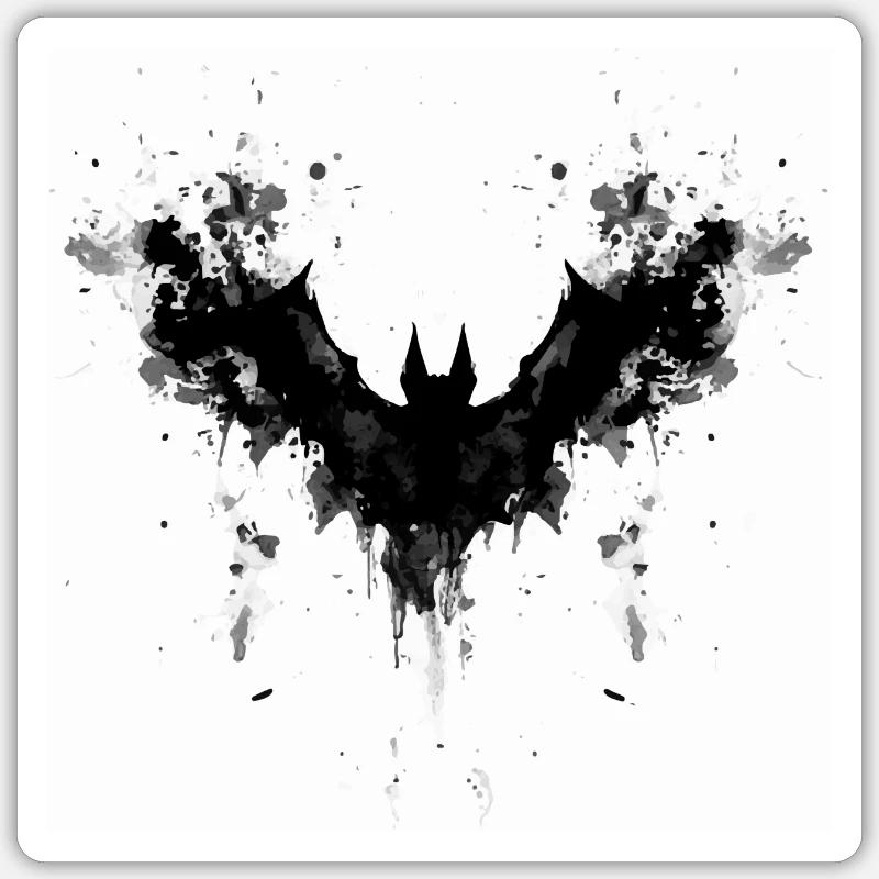 Rorschach Bat - Sticker size S (10 x 10 cm) - white matte