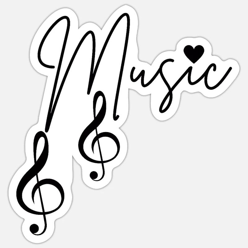 Musical Notes - Sticker size S (10 x 10 cm) - white matte