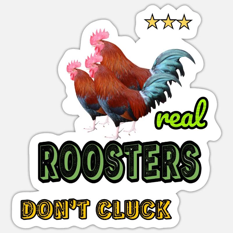 Echte Hähne - Sticker Größe S (10 x 10 cm) - Mattweiß